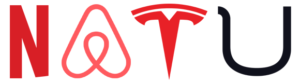 Logo des NATU. Il s'agit des premières lettres des entreprises Netflix, Airbnb, Tesla et Uber en Silicon Valley