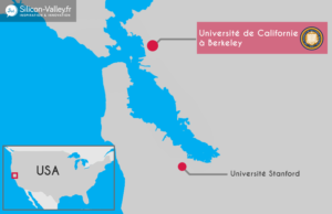Carte Silicon Valley et université Stanford et université de Californie à Berkeley