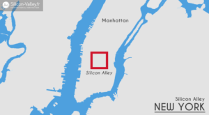 carte new york représentant la silicon alley à manhattan
